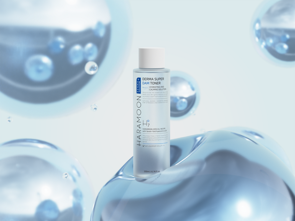 HARAMOON Derma Clear Toner Bottle on white background