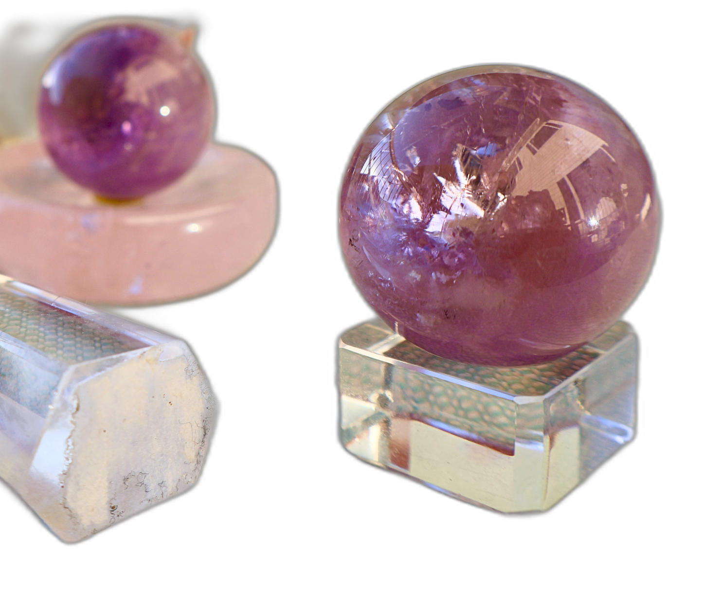 Amethyst Premium Sphere – Polished Crystal Ball of Clarity & Calm (Translucent Purple, Pocket Size ~0.75")