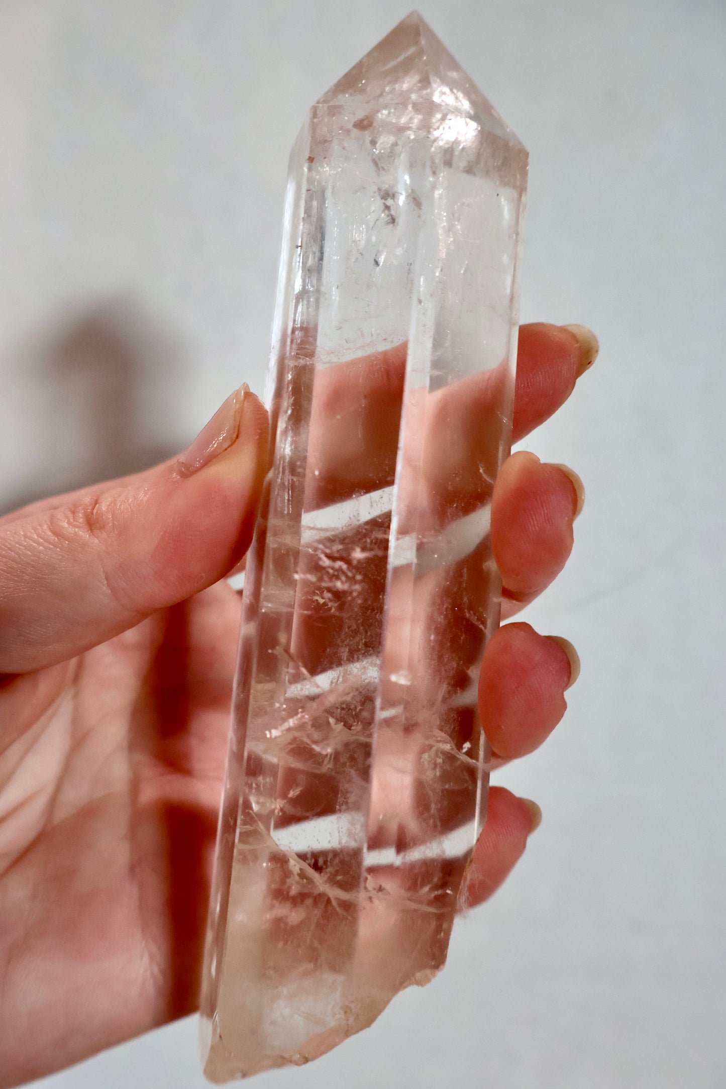 Root of Quartz Crystal Clear Wand - Features Rough Natural Formation and Polished Point