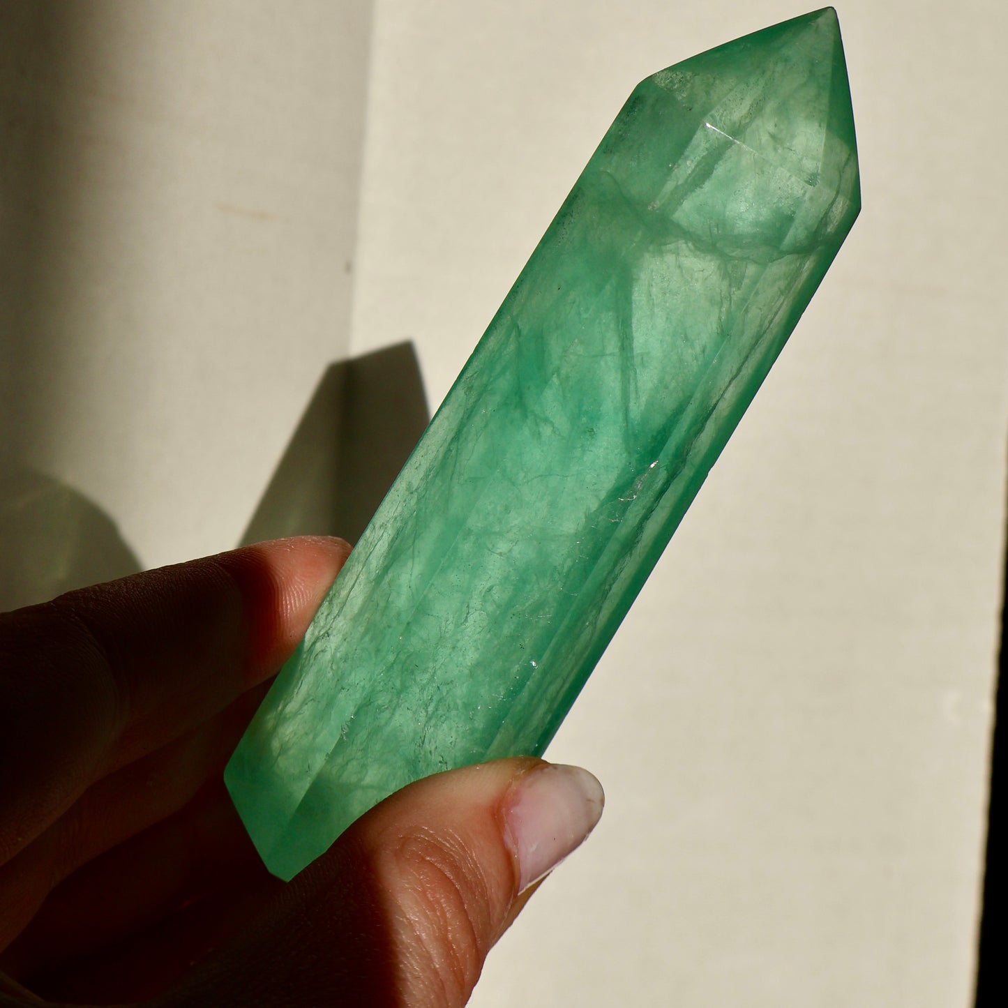Icey Green Fluorite Obelisk