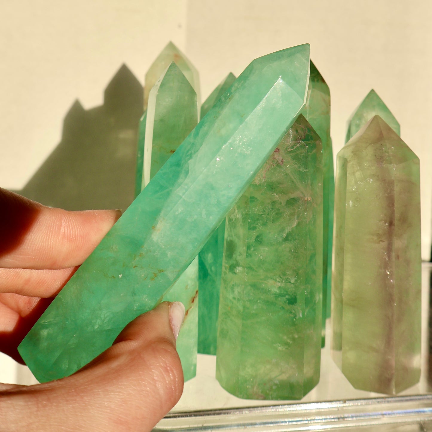 Icey Green Fluorite Obelisk