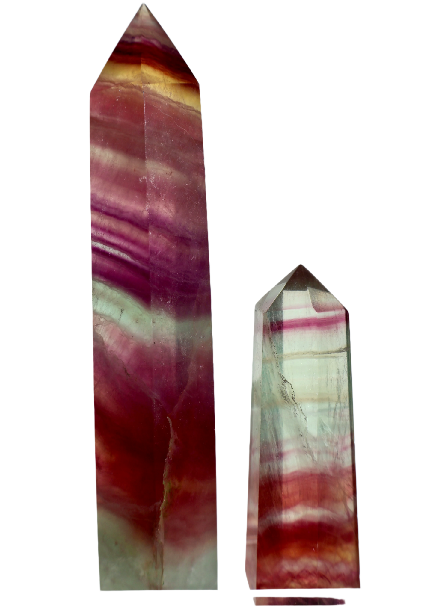 Natural Watermelon Fluorite Crystal Tower, Large Decorative Healing Stone, Pink and Green