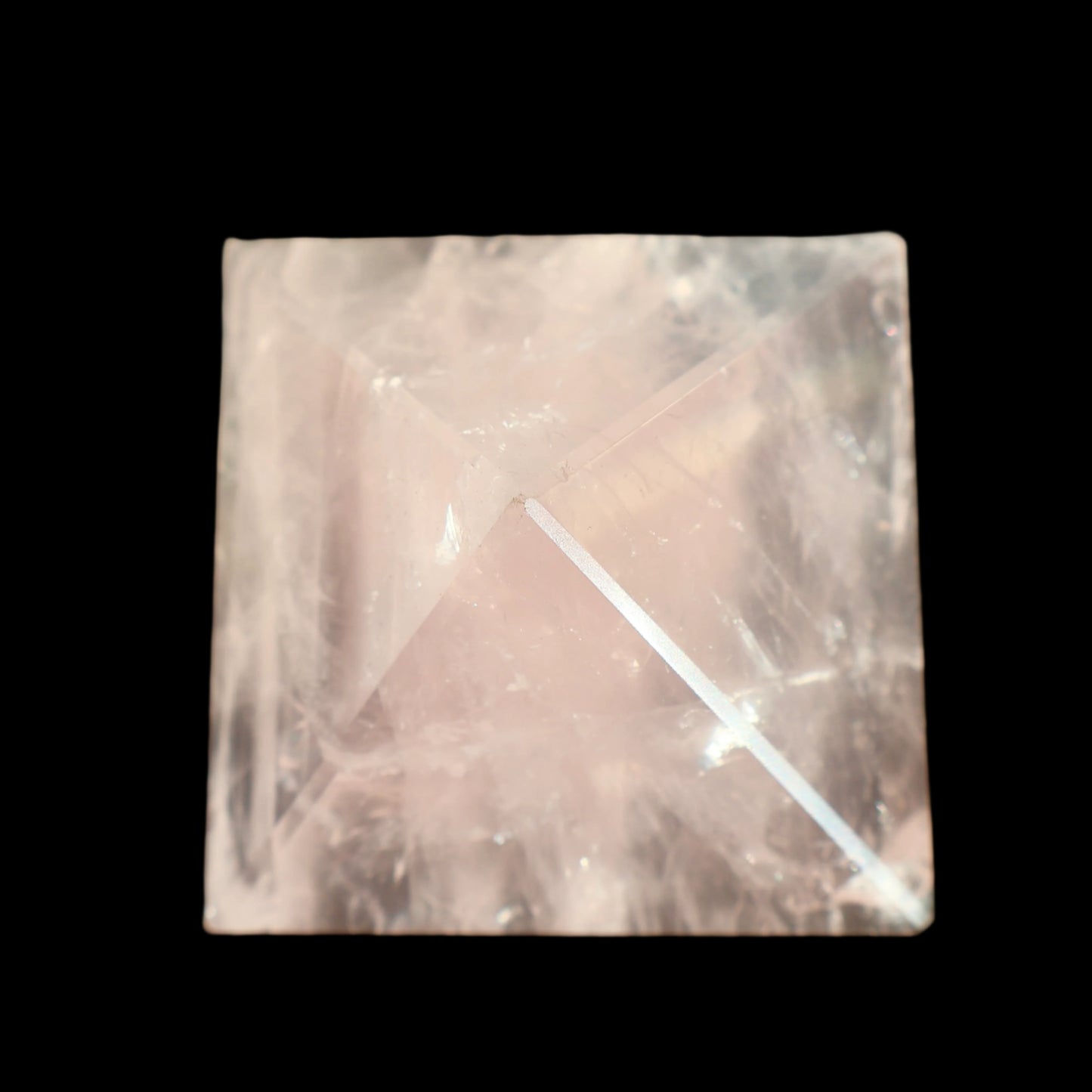 Rose Quartz Crystal Pyramid, 1.5 - 2" - Precision Cut, Love and Harmony Enhancer