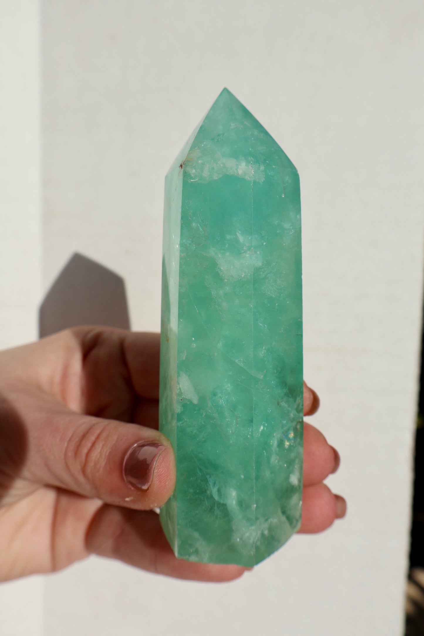 Icey Green Fluorite Obelisk