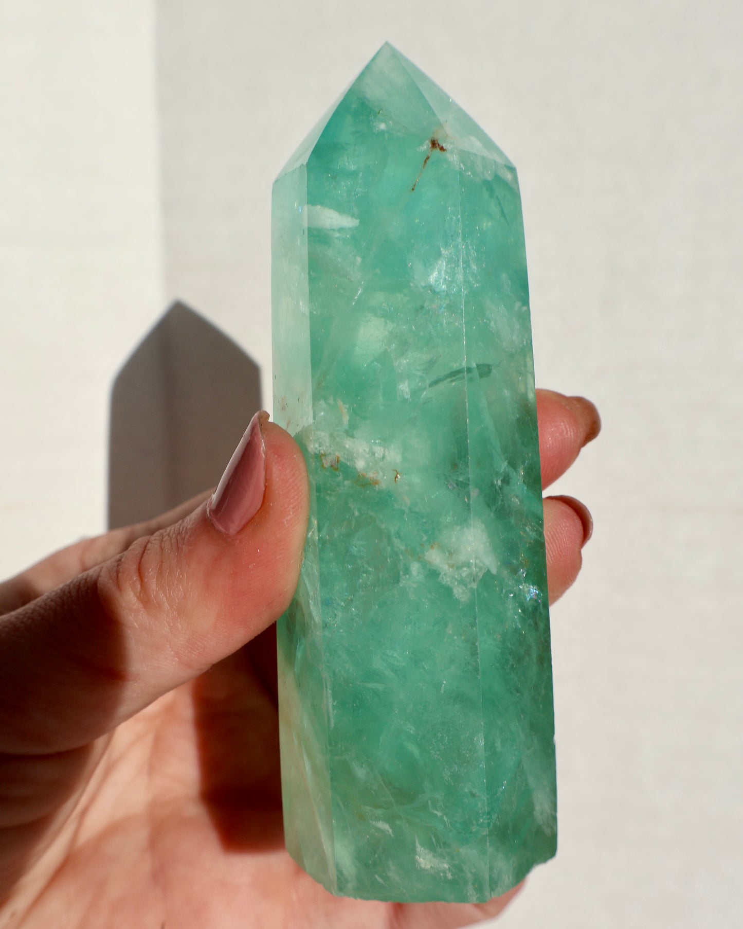 Icey Green Fluorite Obelisk