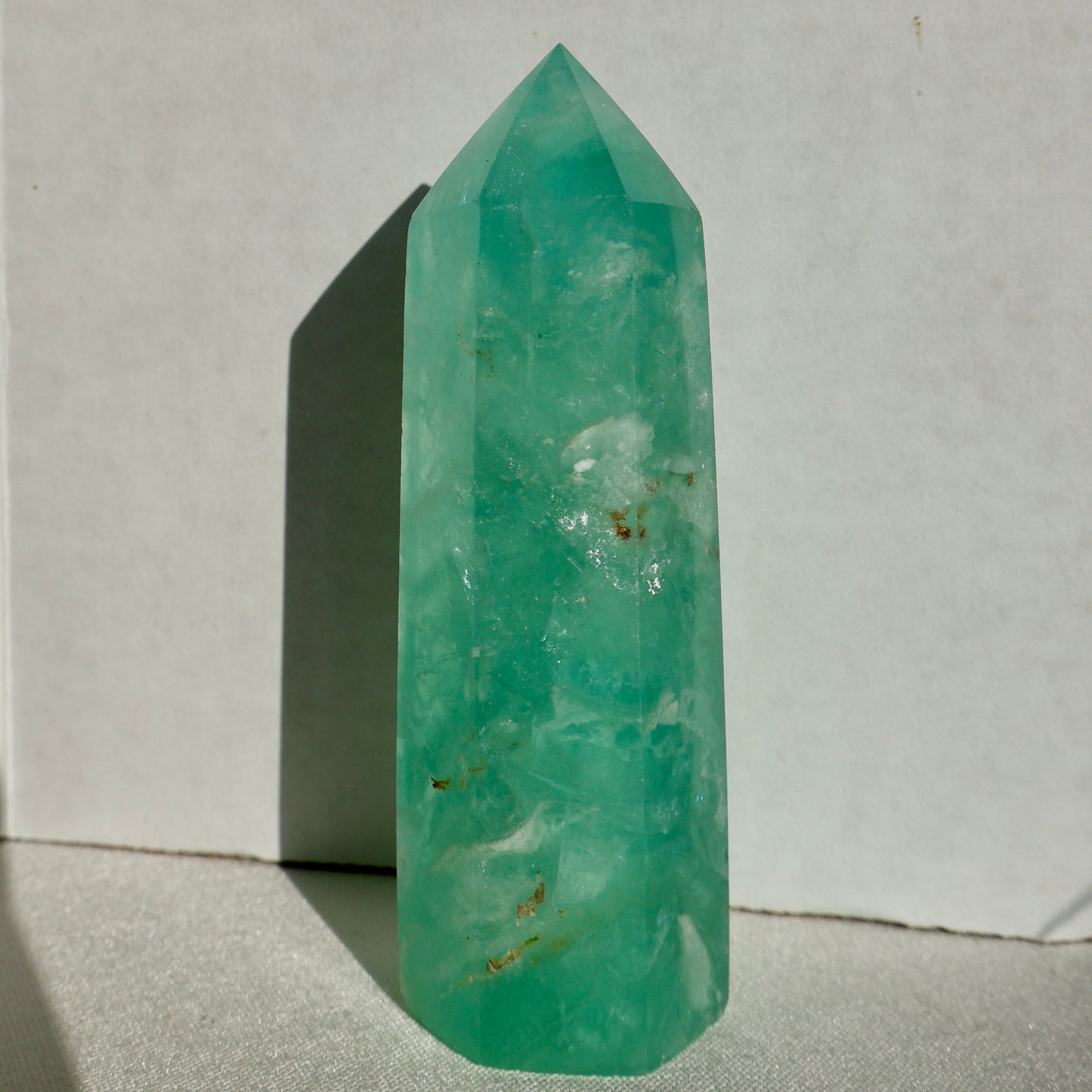 Icey Green Fluorite Obelisk