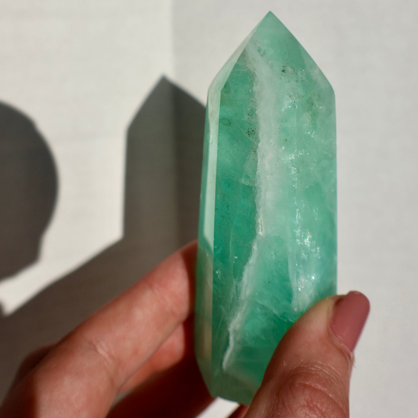 Icey Green Fluorite Obelisk