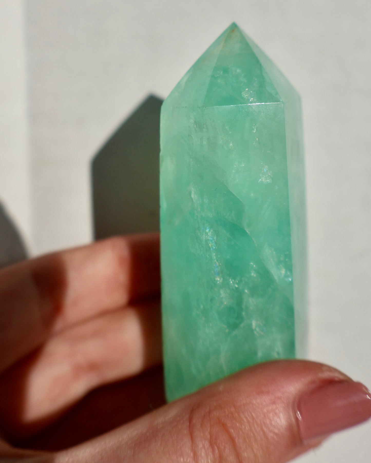 Icey Green Fluorite Obelisk