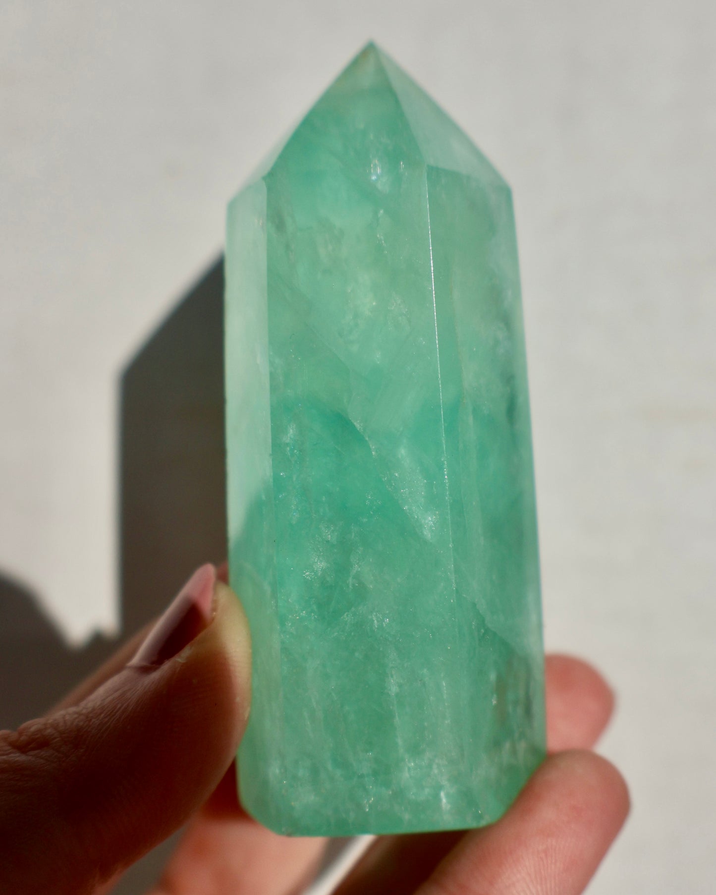 Icey Green Fluorite Obelisk