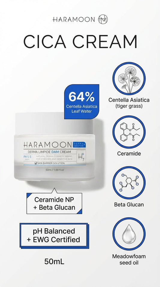 HARAMOON Centella Moisturizing Cream - Vegan K - Beauty For Stressed and Sensitive Skin, 50mL - Wax | Wane - HARAMOON - Skin Care2