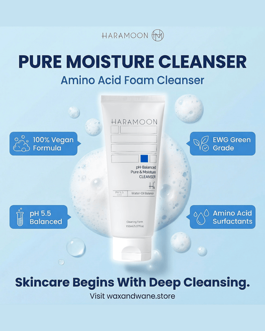 HARAMOON Pure Moisture Cleanser | Gentle Korean Face Wash | Purifying & Hydrating | With CICA, HA, Betaine | Vegan, EWG Verified - Wax | Wane - HARAMOON - Skin Care2