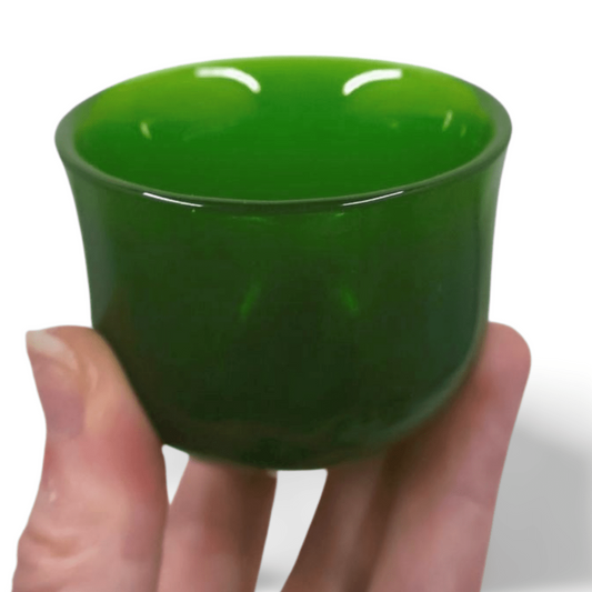 Jade Green Borosilicate Glass Tea Cup – Feng Shui Wellness | Vintage Depression Glass Style - Wax | Wane - borosilicate glass - Crystal2