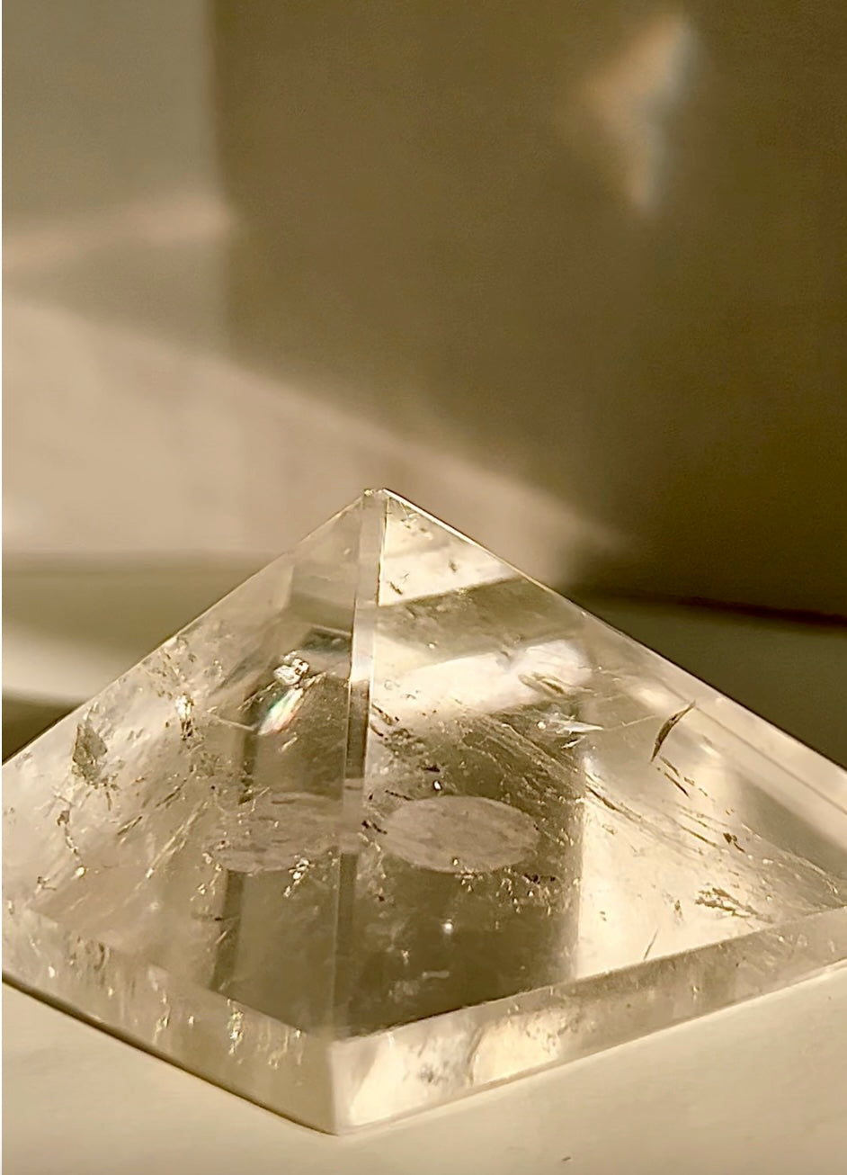 Clear Quartz Crystal Pyramid - 2" Precision Cut Geometric Beauty product image