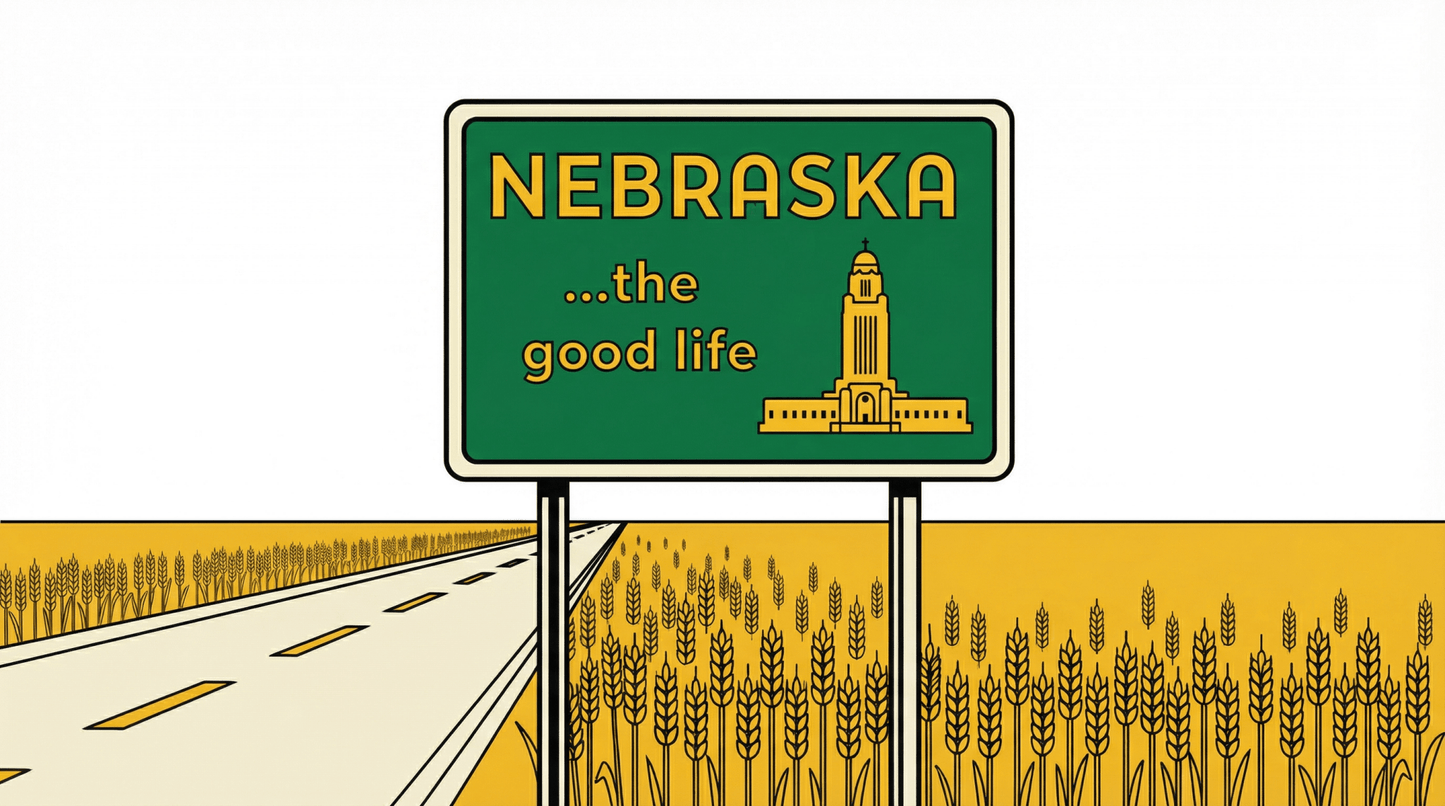 LNK.Nebraska Scenery The Good Life - Premium Art Deco Digital Print - Wax | Wane - LNK Nebraska - Digital Art1