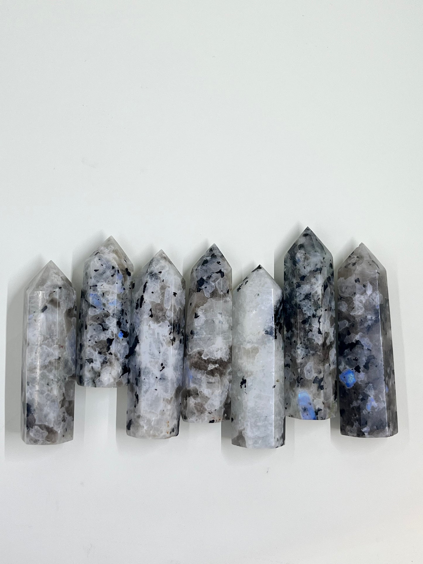 Untreated Moonstone Obelisk Tower with Natural Aura Inclusions, Stimulate Vitality with beautiful and powerful Crystal | Limited Collection, Premium Quality, 3-4"