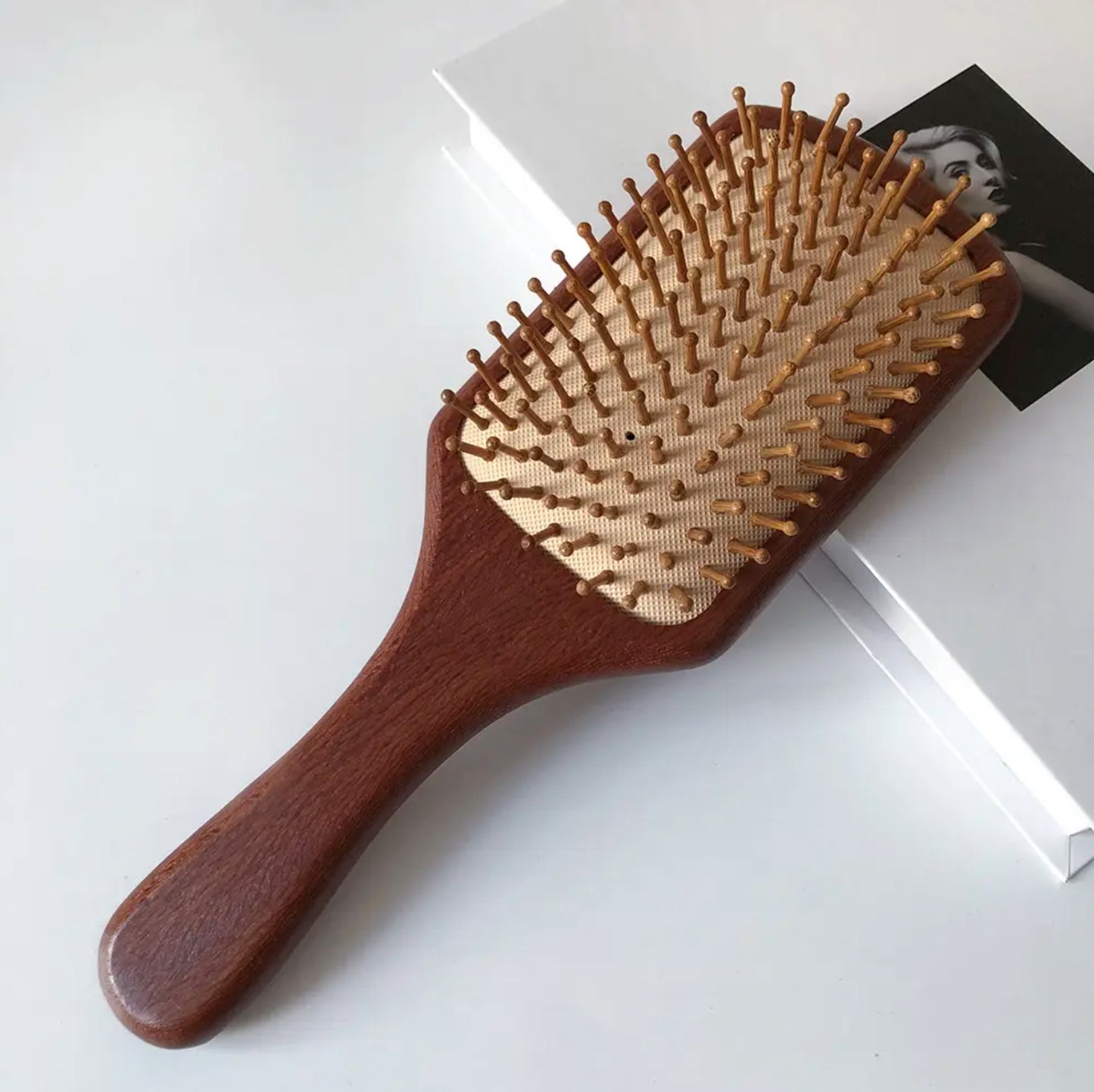 XL Sandalwood Hairbrush - Premium Quality, Durable & Functional for Everyday Use - Stimulates Hair Growth and Shine with Wooden Bristles
