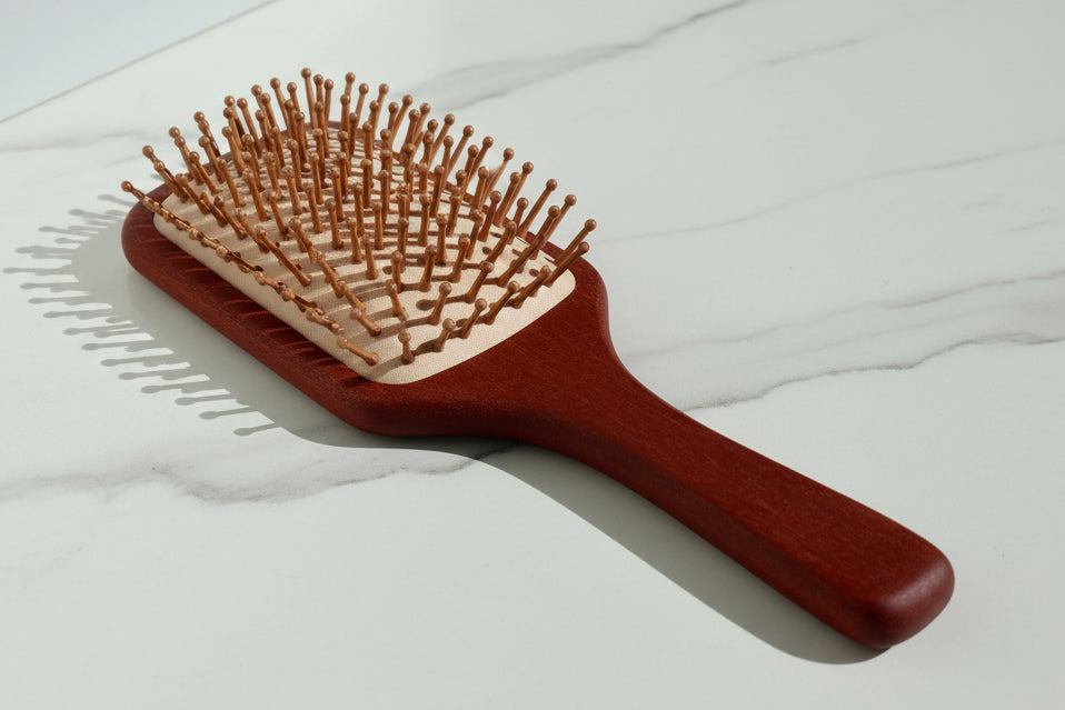 XL Sandalwood Paddle Brush – Durable, Natural Material for Thick Hair - Wax | Wane