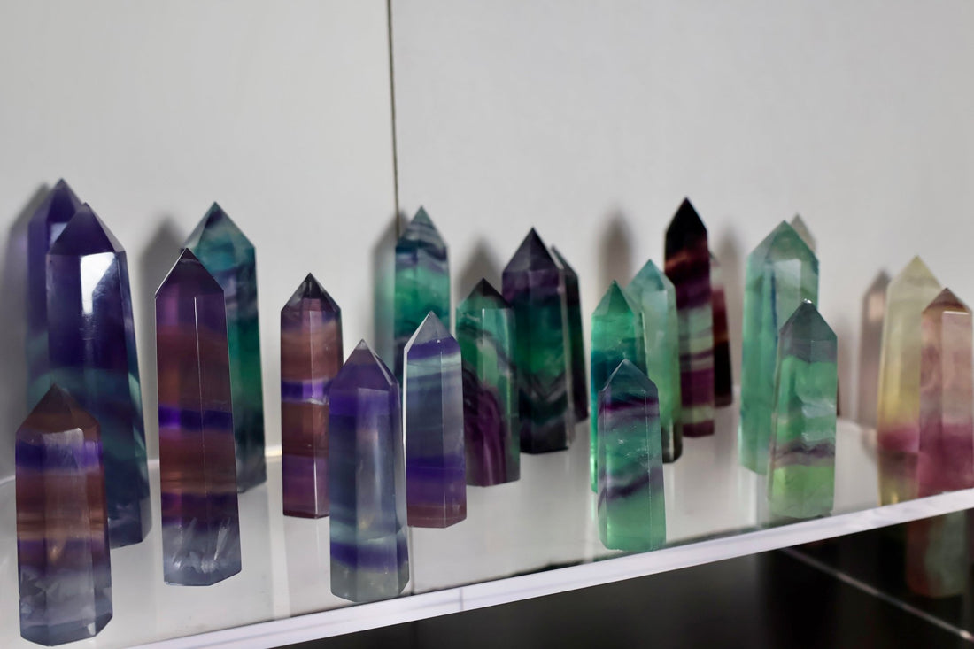 Fluorite Towers Multicolored Crystal
