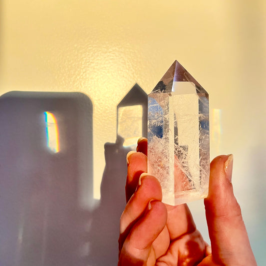 Clear Quartz Energy Point - Rare Thick Sized Obelisk