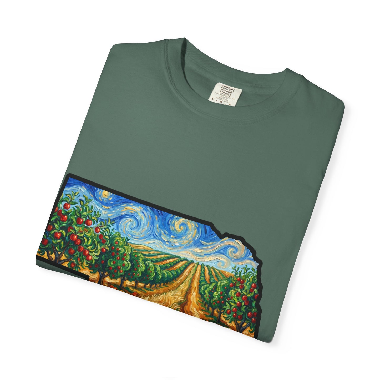 Nebraska Landscape T-Shirt — Van Gogh Parody Style Prairie Art