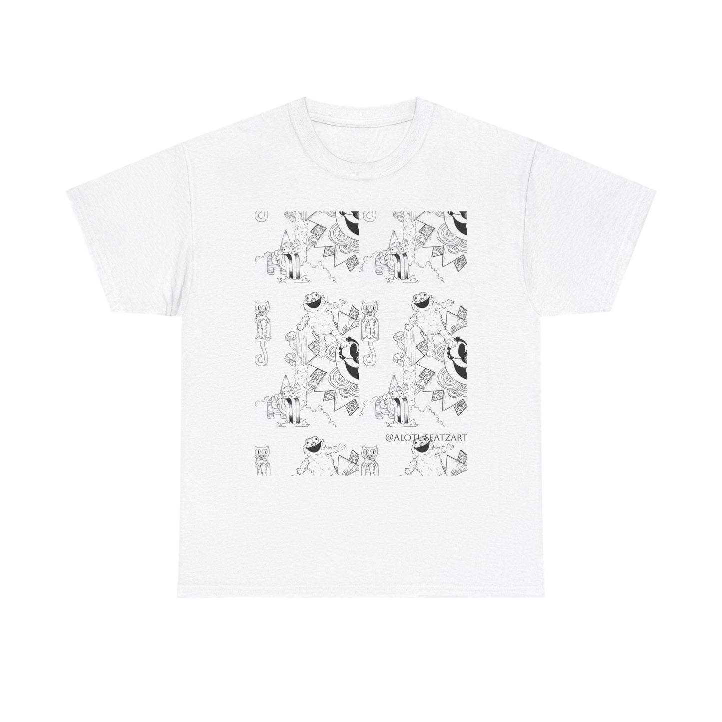 Minimalist Botanical Collage Tee — Black & White Floral Graphic T-Shirt