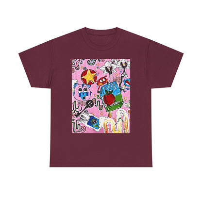 Abstract Collage Art T-Shirt — Colorful Doodle Graphic Tee