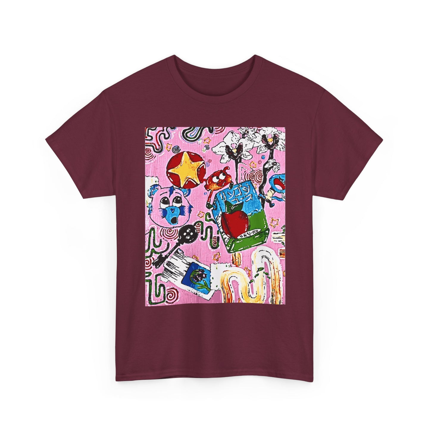 Abstract Collage Art T-Shirt — Colorful Doodle Graphic Tee