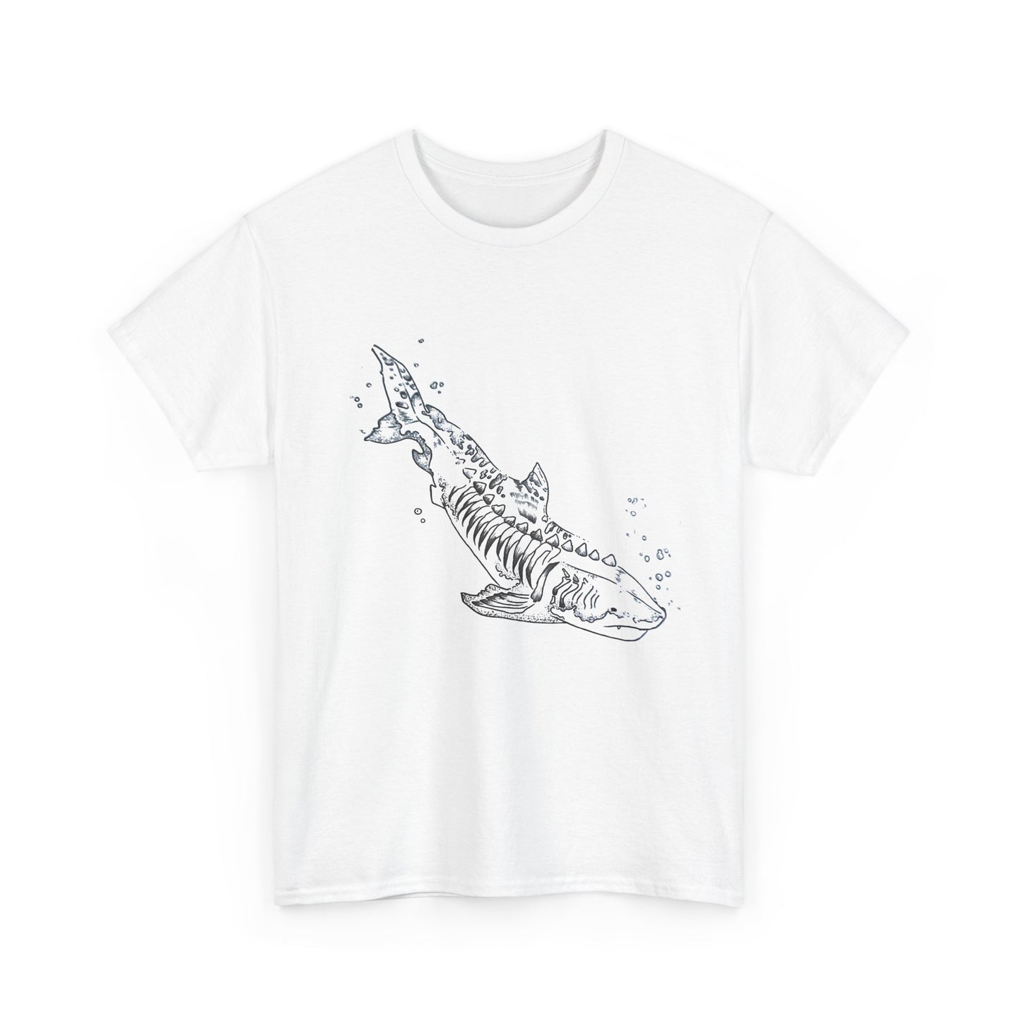Shark Skeleton Graphic Tee — Nautical Skull Shark T-Shirt