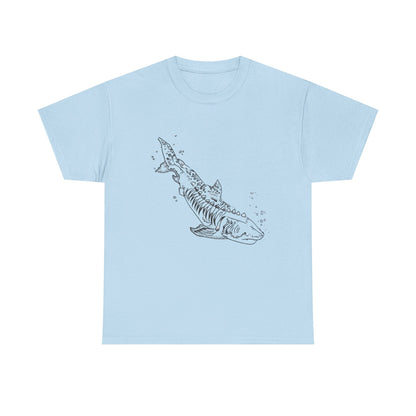 Shark Skeleton Graphic Tee — Nautical Skull Shark T-Shirt
