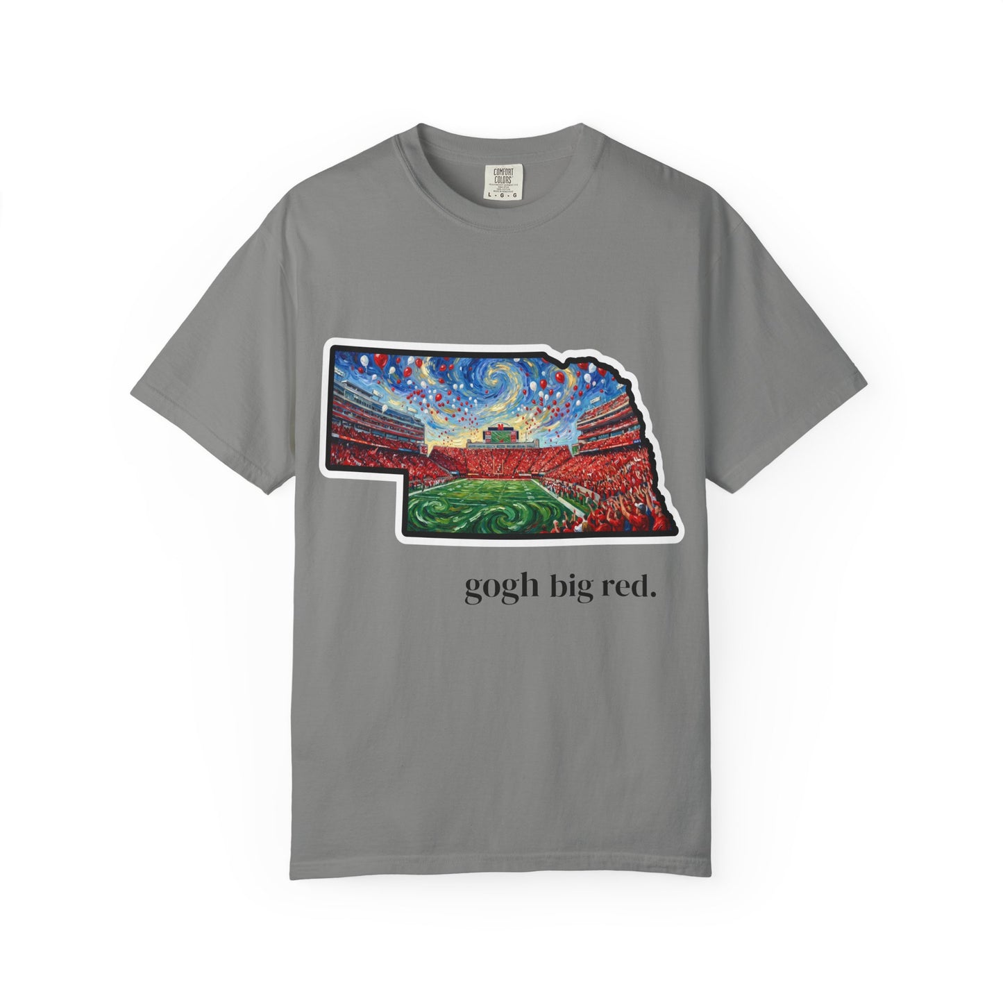 Nebraska 'Gogh' Cornhuskers Parody T-Shirt — Van Gogh Style Big Red Design