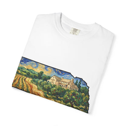 LNK.Nebraska Arbor Day Orchard T-Shirt — Vincent Van Gogh Style State Art | Comfort Colors Nebraska Gift Tee