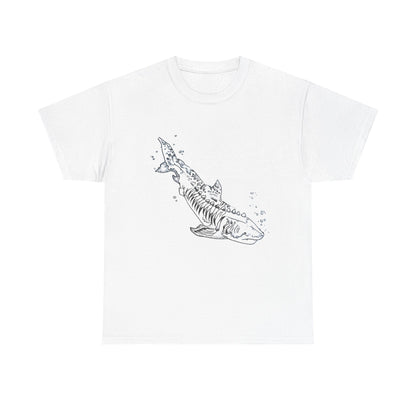 Shark Skeleton Graphic Tee — Nautical Skull Shark T-Shirt