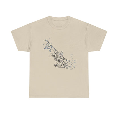 Shark Skeleton Graphic Tee — Nautical Skull Shark T-Shirt