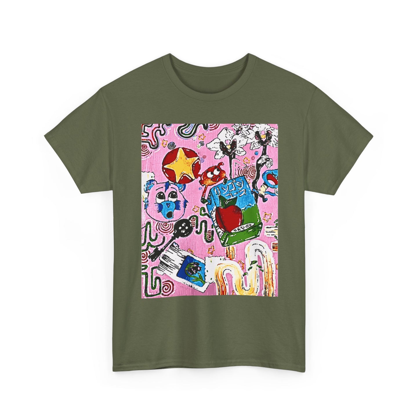 Abstract Collage Art T-Shirt — Colorful Doodle Graphic Tee