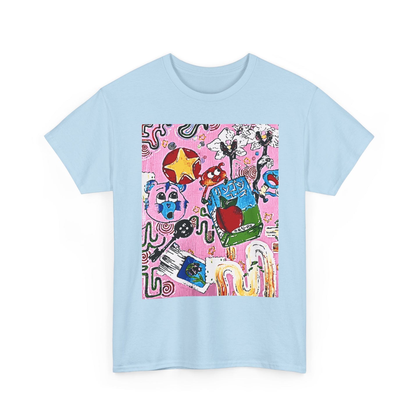 Abstract Collage Art T-Shirt — Colorful Doodle Graphic Tee