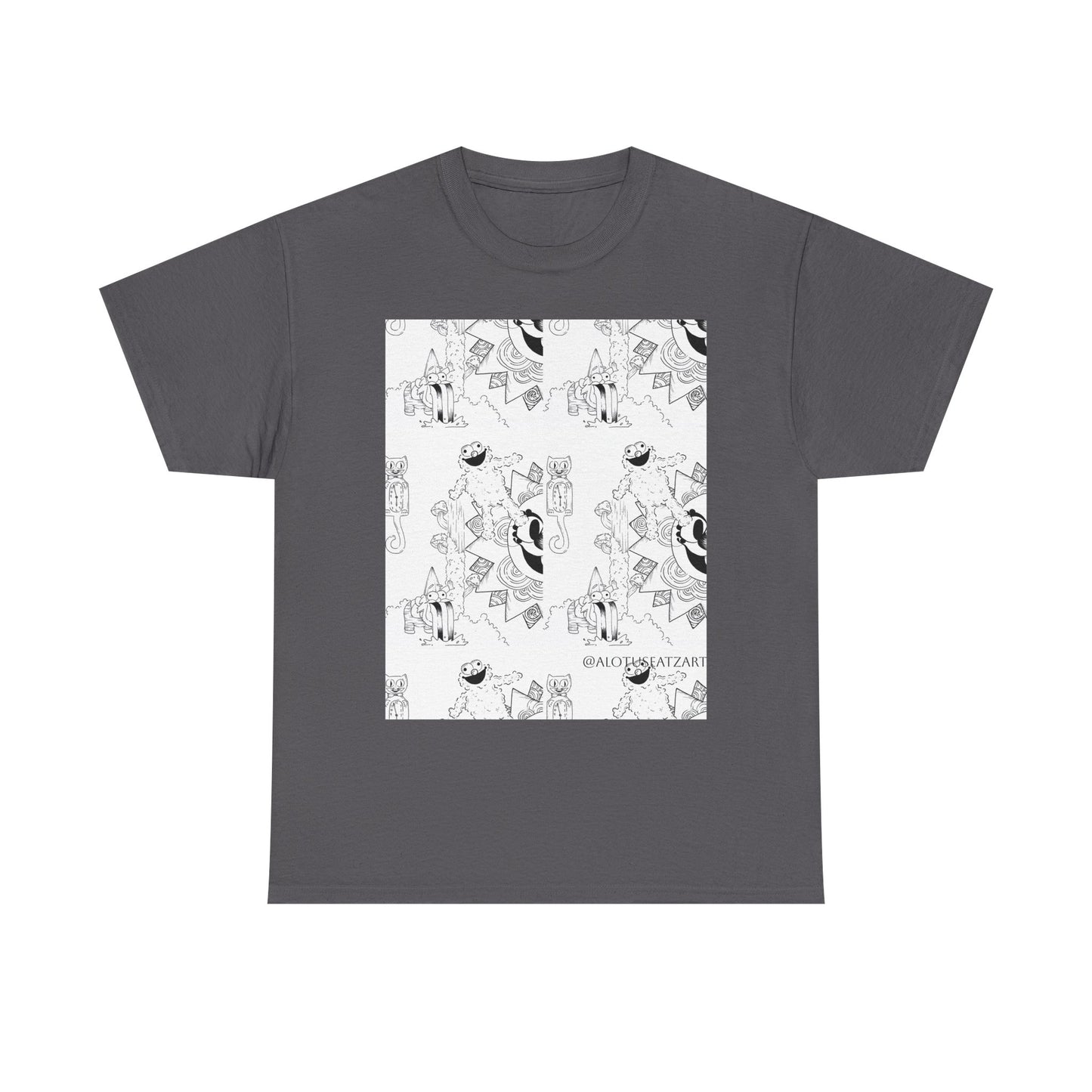 Minimalist Botanical Collage Tee — Black & White Floral Graphic T-Shirt