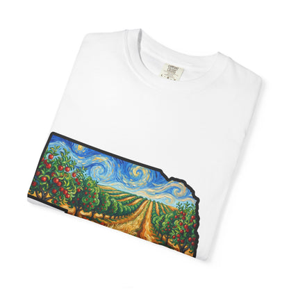Nebraska Landscape T-Shirt — Van Gogh Parody Style Prairie Art