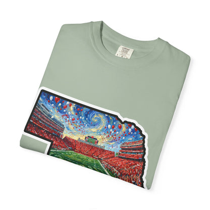 Nebraska 'Gogh' Cornhuskers Parody T-Shirt — Van Gogh Style Big Red Design
