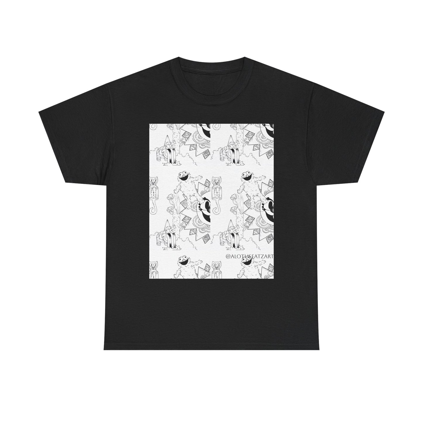 Minimalist Botanical Collage Tee — Black & White Floral Graphic T-Shirt