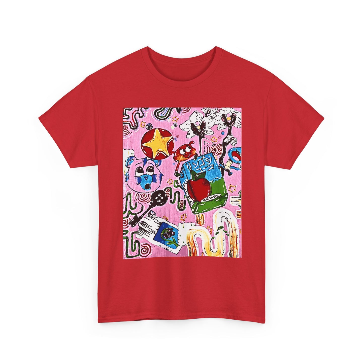 Abstract Collage Art T-Shirt — Colorful Doodle Graphic Tee