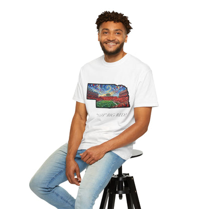 Nebraska 'Gogh' Big Red Tee — Van Gogh Style Cornhusker Art T-Shirt