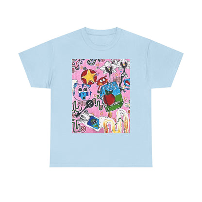 Abstract Collage Art T-Shirt — Colorful Doodle Graphic Tee