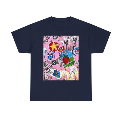 Abstract Collage Art T-Shirt — Colorful Doodle Graphic Tee