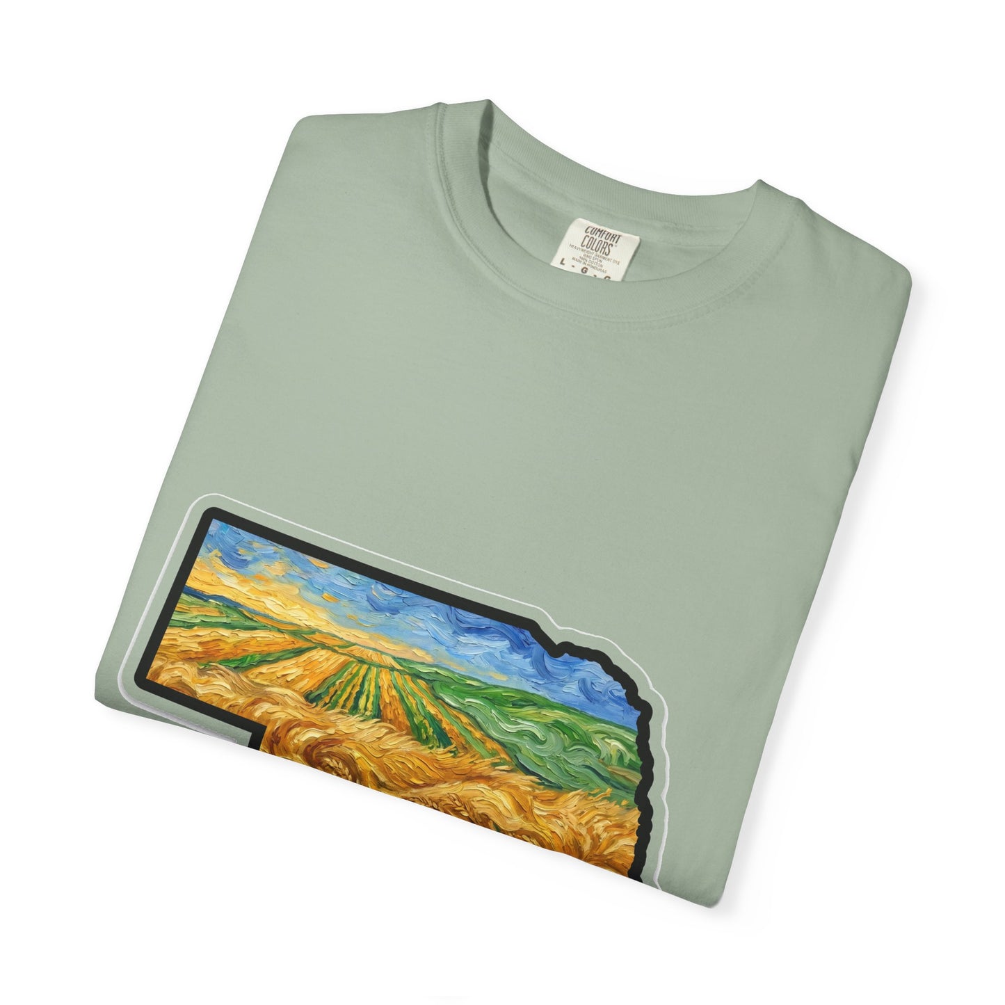 Nebraska Wheat Fields T-Shirt — Vincent Van Gogh Style Prairie State Art | Comfort Colors Nebraska Gift