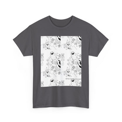Minimalist Botanical Collage Tee — Black & White Floral Graphic T-Shirt
