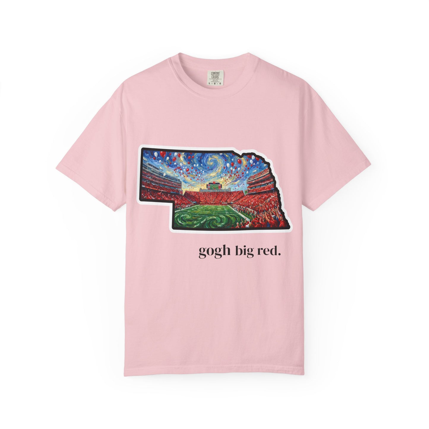 Nebraska 'Gogh' Cornhuskers Parody T-Shirt — Van Gogh Style Big Red Design