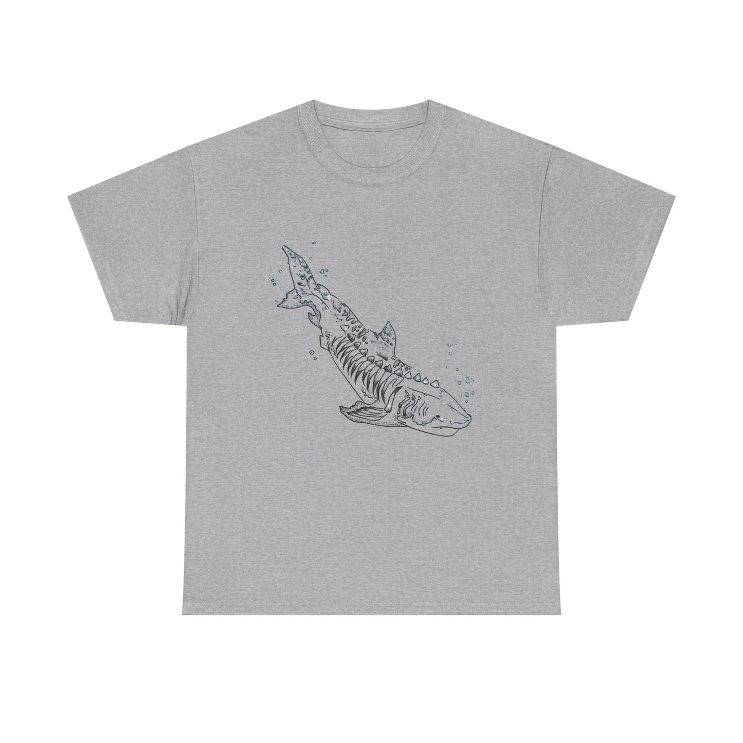 Shark Skeleton Graphic Tee — Nautical Skull Shark T-Shirt