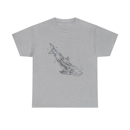 Shark Skeleton Graphic Tee — Nautical Skull Shark T-Shirt