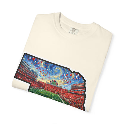 Nebraska 'Gogh' Cornhuskers Parody T-Shirt — Van Gogh Style Big Red Design