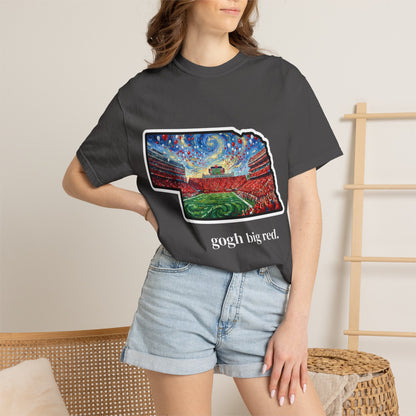 Nebraska 'Gogh' Cornhuskers Parody T-Shirt — Van Gogh Style Big Red Design